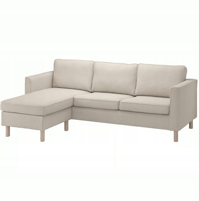 Ikea Parup Pokrytie 3-miestnej pohovky s ležadlom/Gunnared béžová