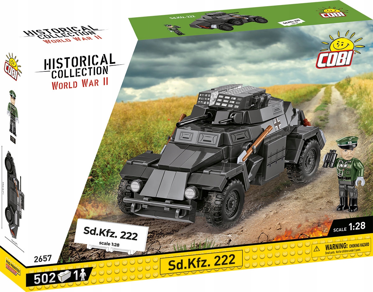 こうび Klocki COBI 2657 Sd. Kfz. 222 Niemiecki pojazd z II WŚ siły