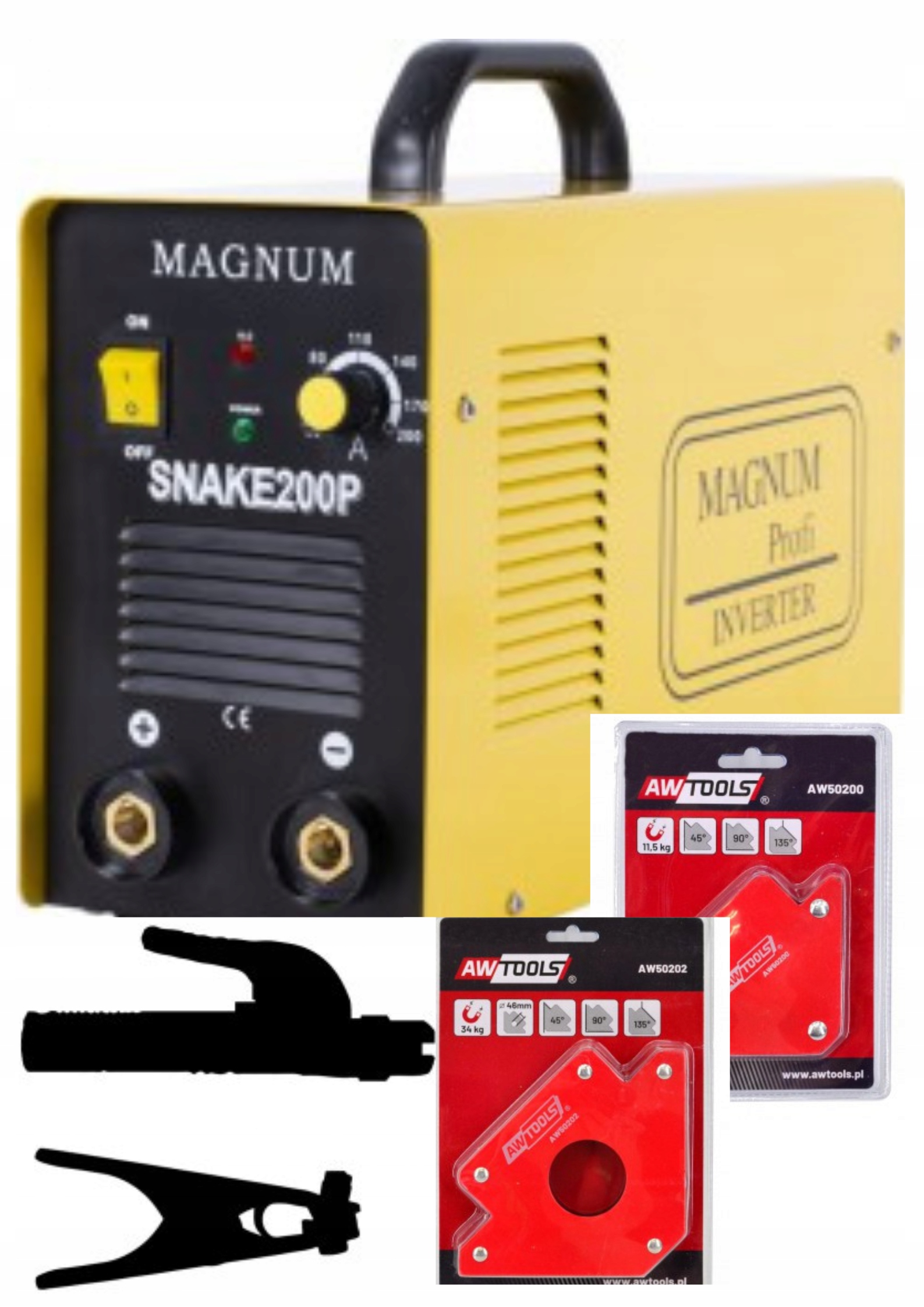 Invertorová Svářečka Mma 200A Snake 200P Magnum Svařovací Úhelníky