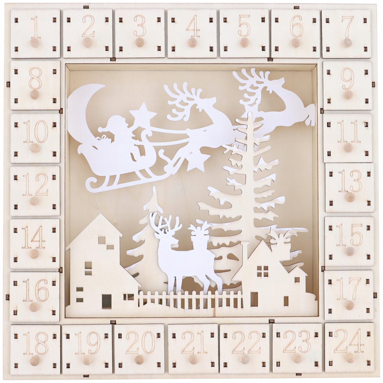 KALENDARZ ADWENTOWY DREWNO Z OŚWIETLENIEM LED 236 Rodzaj stojący