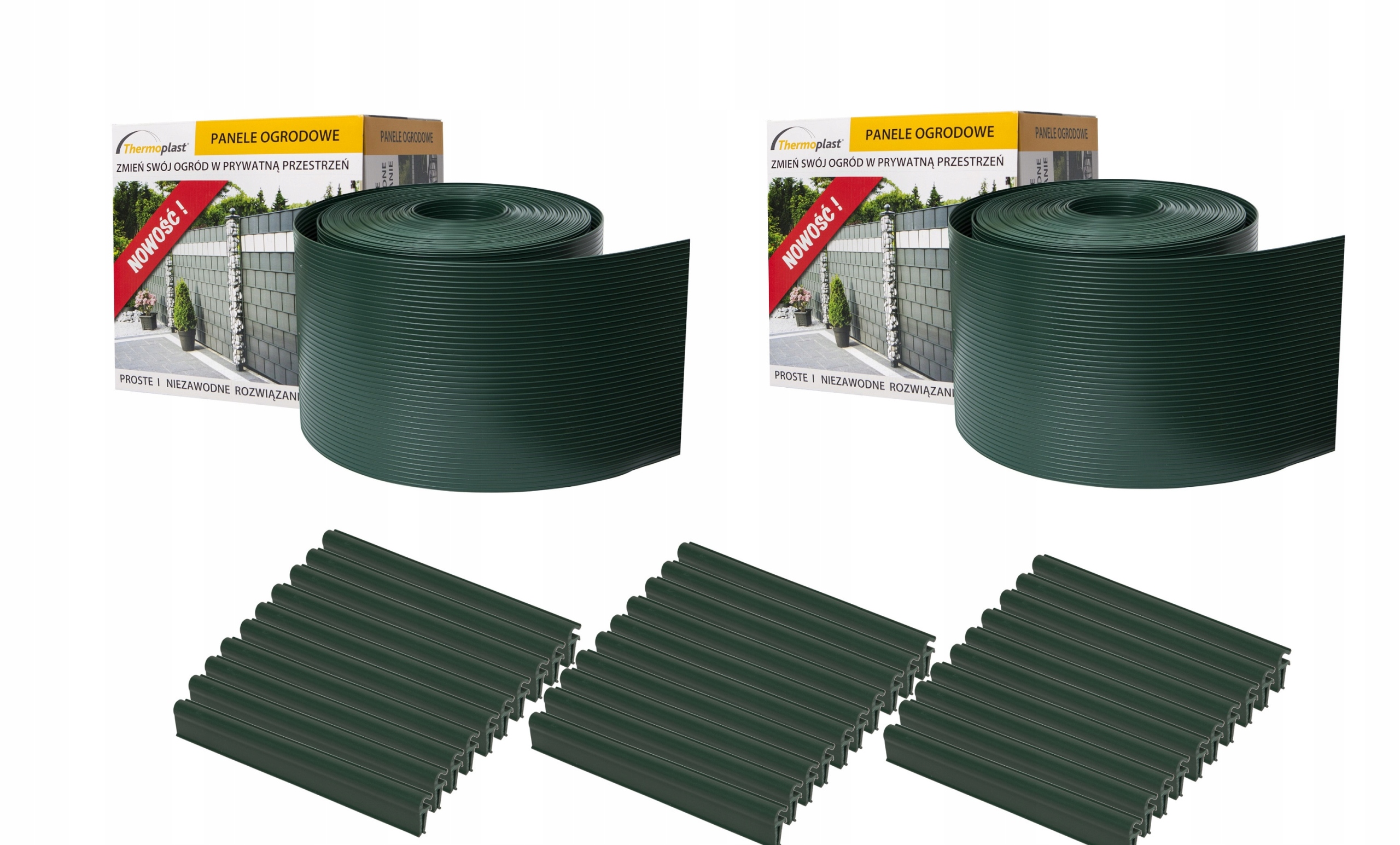 Dvě plotové pásky 19 cm x 26 m 30 ks klipy zelené barvy