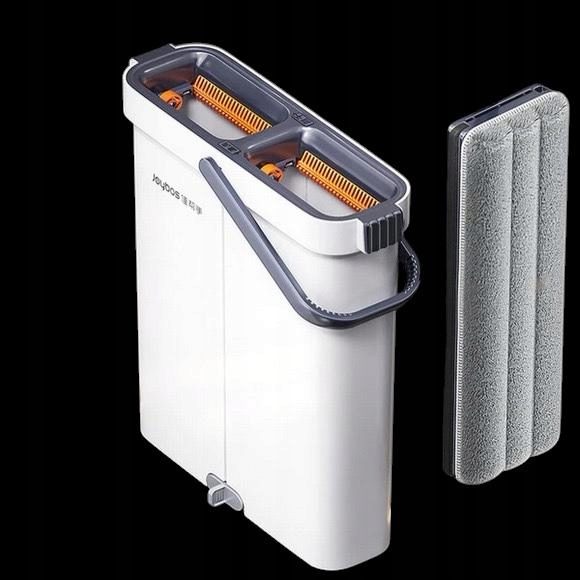 Płaski Mop Wąskie Wiadro Slim Dwukomorowe Z Wyciskaczem +2 Wkłady 33cm