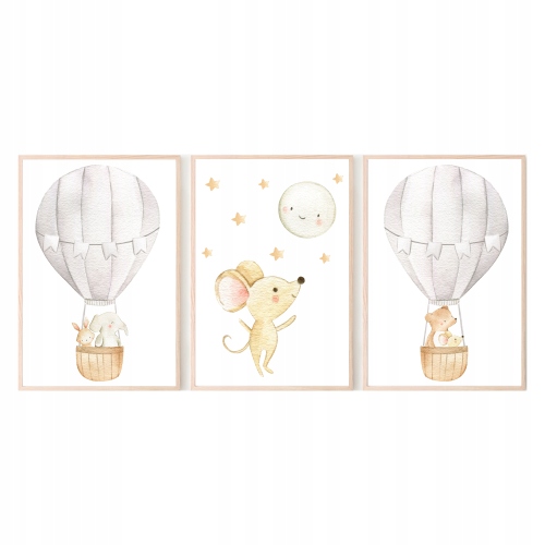 Zestaw 3 obrazki A3 plakaty mali lotnicy nr.7