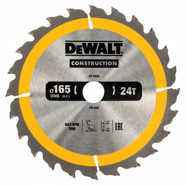 

Dewalt Tarcza Do Drewna 165X20MM 24T DT1934