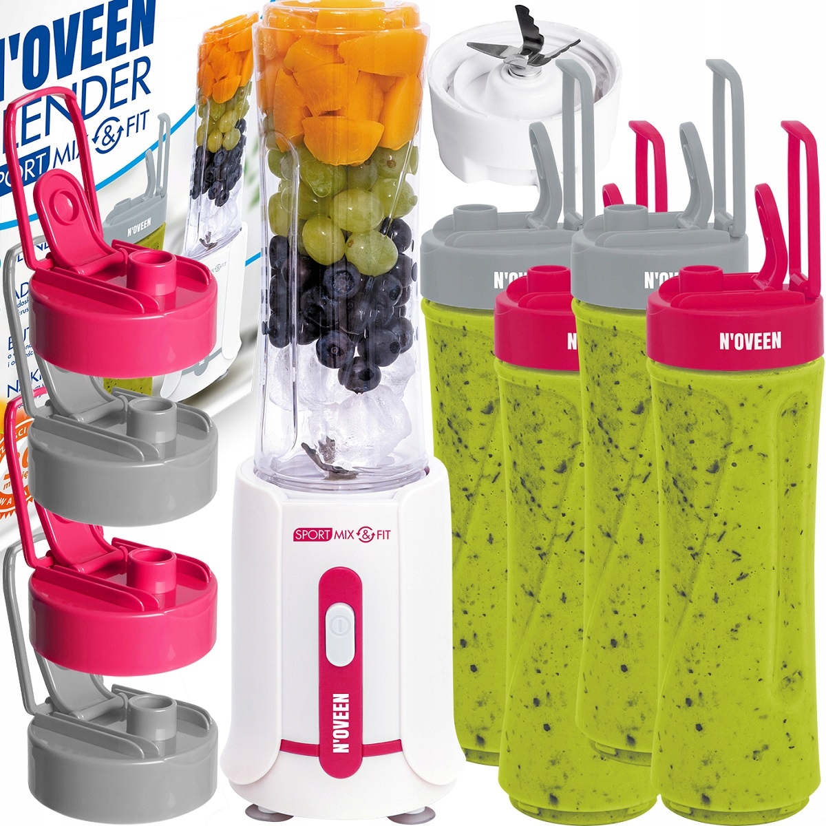 Osobní Sportovní Mixér Na Smoothie A Koktejly Drtí Led 4 Lahve