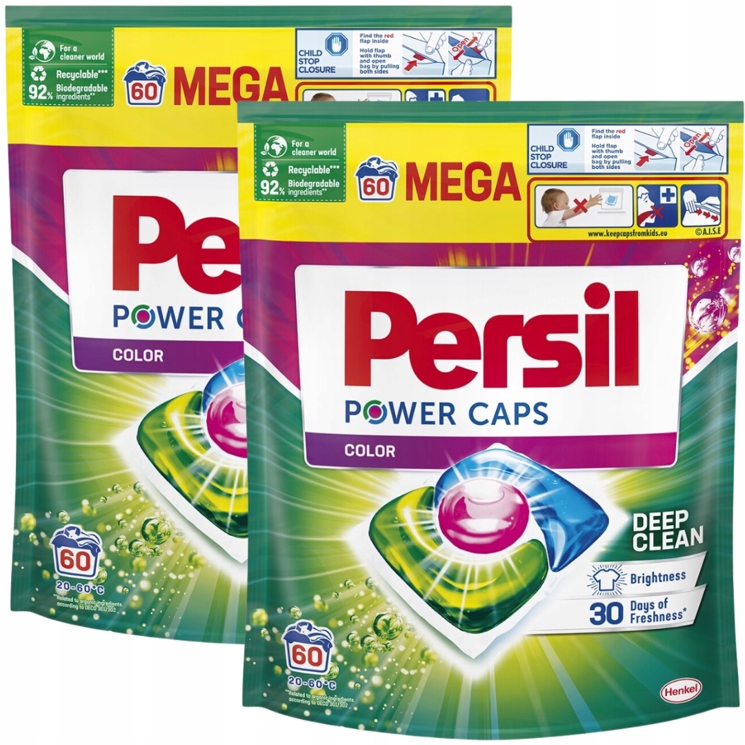 Levně Persil Power Caps Kapsle na praní barev 2x60 ks