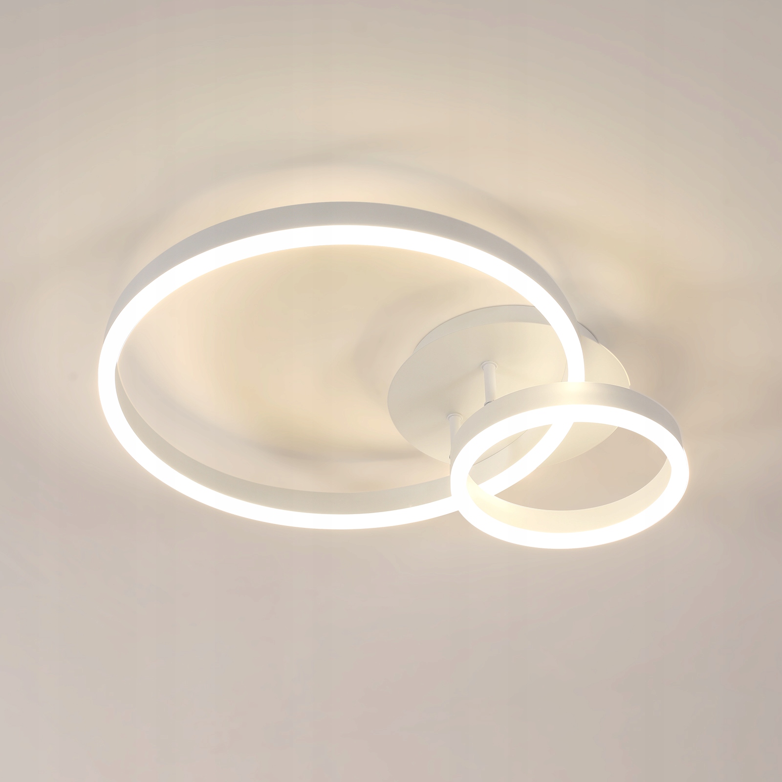 Zyrandol Biała Lampa Sufitowa Led Plafon Ring 4500K Nowoczesna Do Salonu