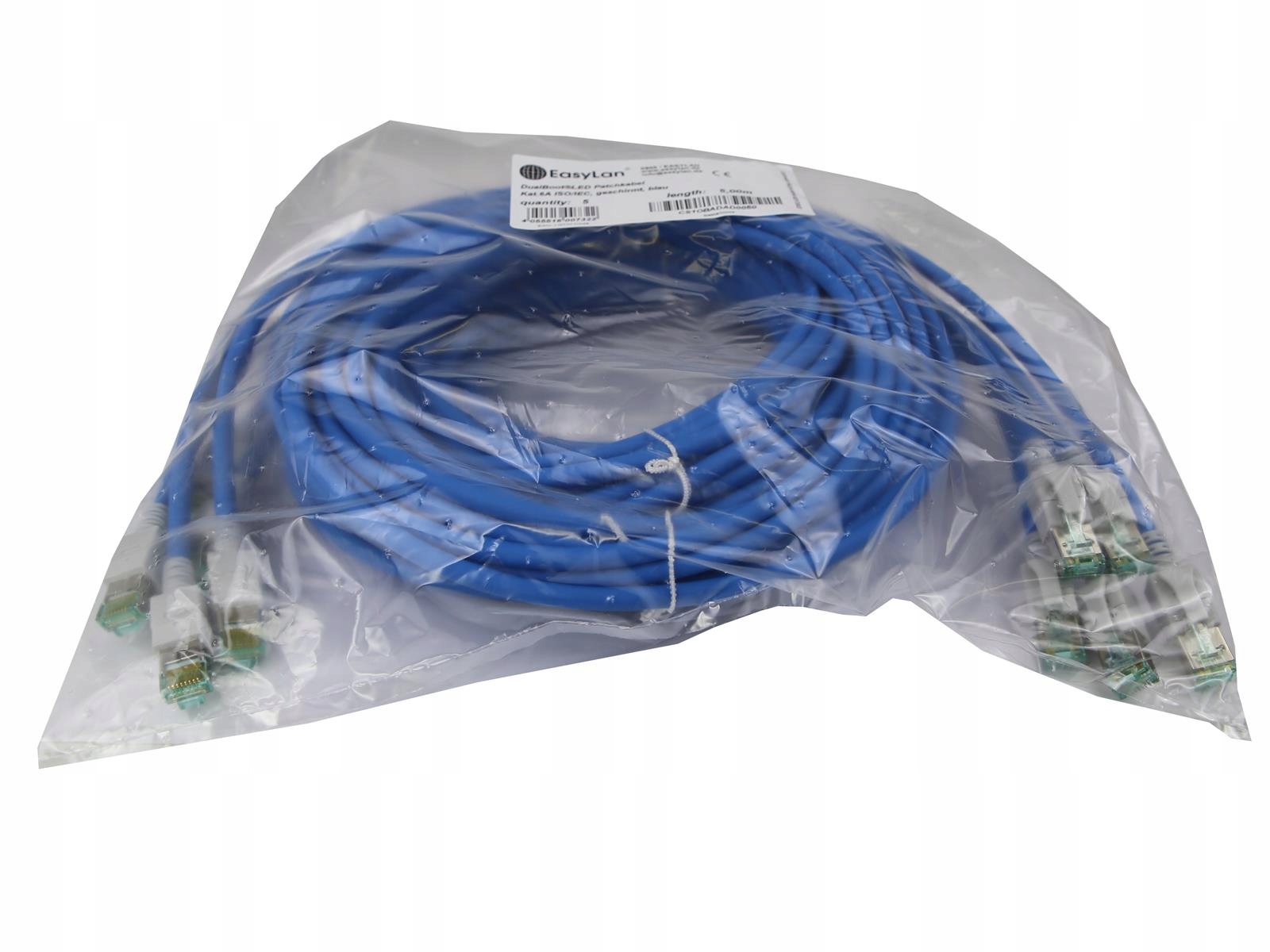 5x Kabel EasyLan CS1OBADAD0050 DualBoot LEDKat.6A Iso/iec 5 m Nový