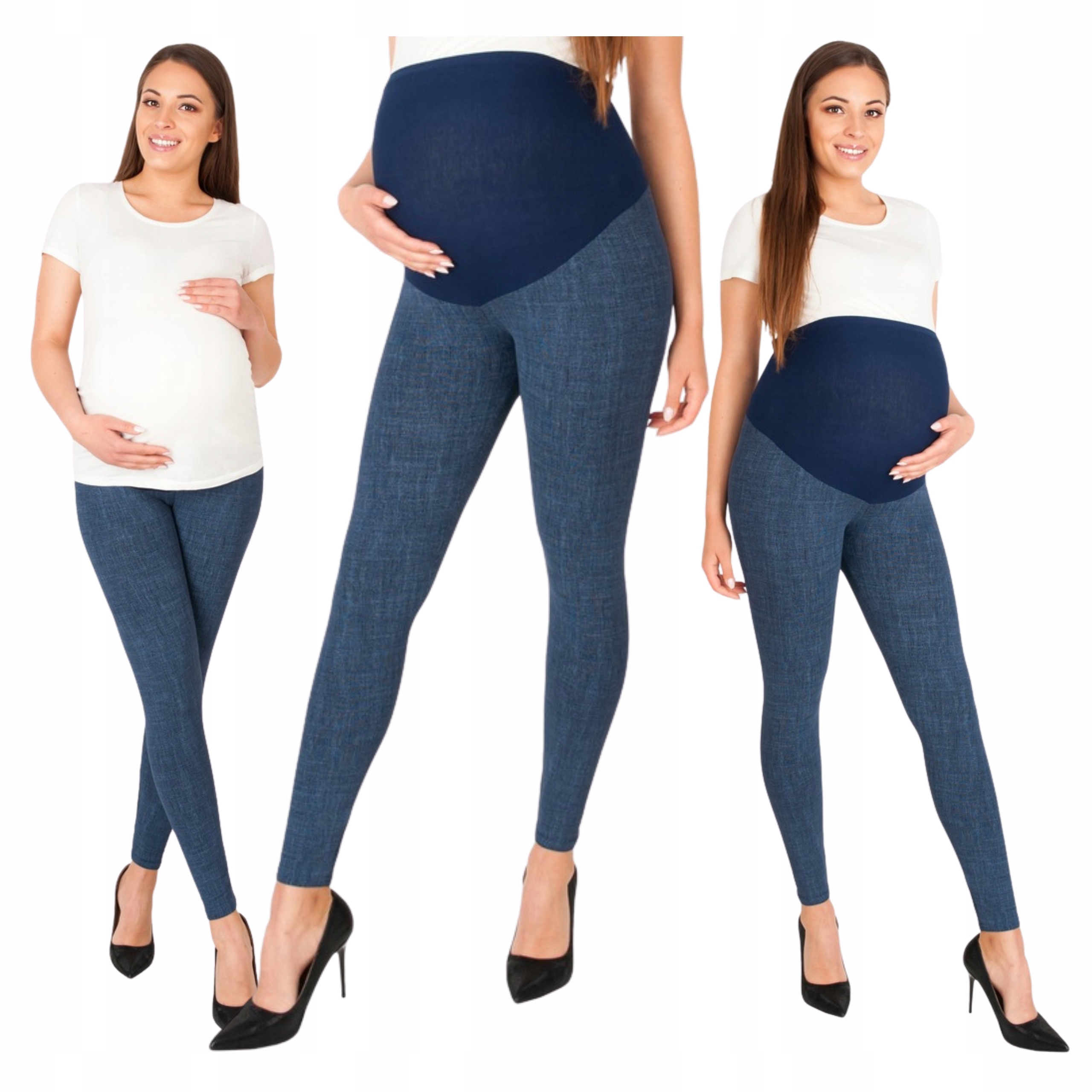 Těhotenské Legíny S Panelem Bavlněné Legíny Džínové Legíny Vysoký Pas S