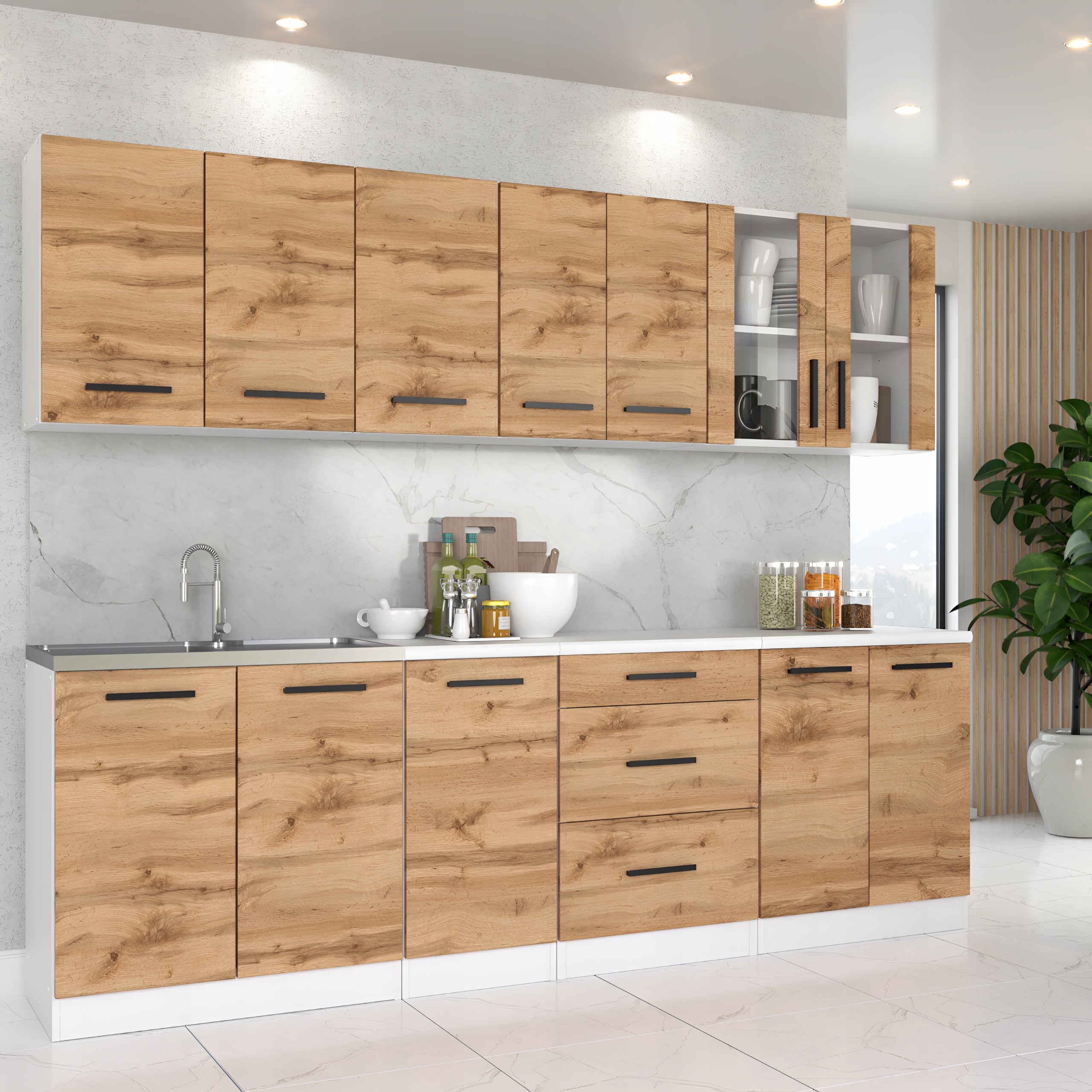 Zestaw mebli kuchennych Meble kuchenne Kuchnia REMO 2.6 m KOLORY