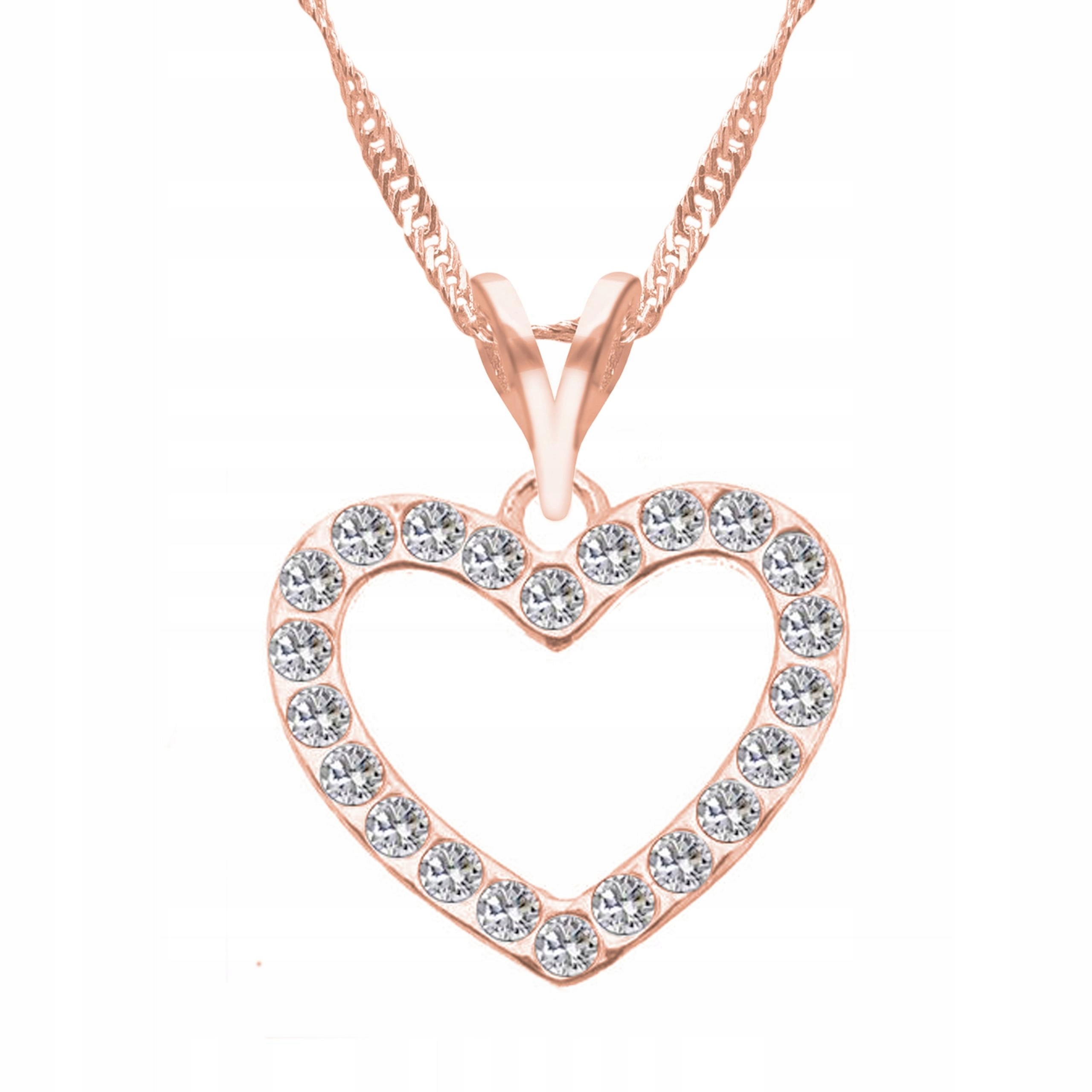 Pozlacený náhrdelník se srdcem a zirkony Srdce Srdíčko Zirkony Stříbro 925