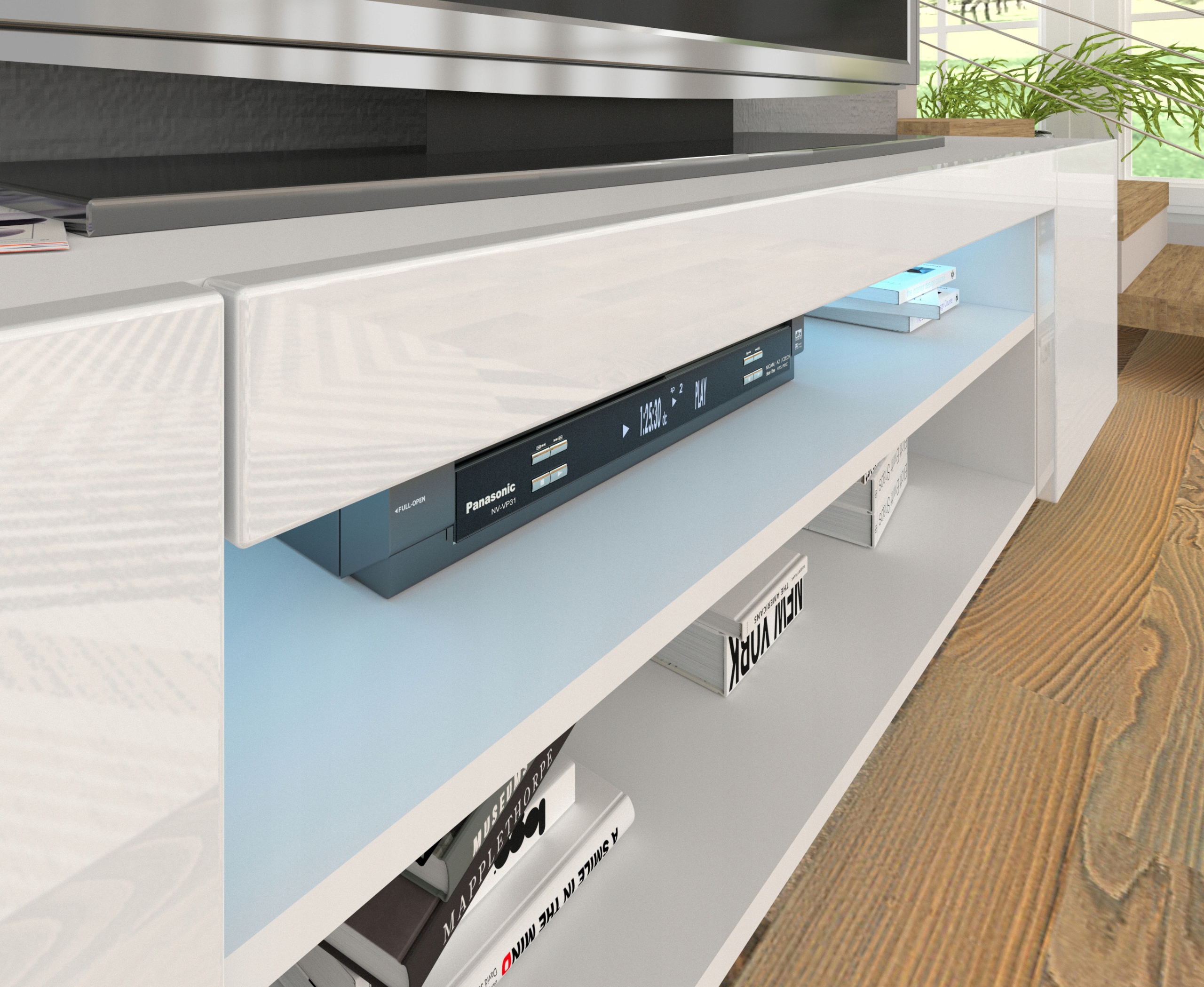 Szafka RTV komoda KATE 189 cm biały połysk Marka Homlando