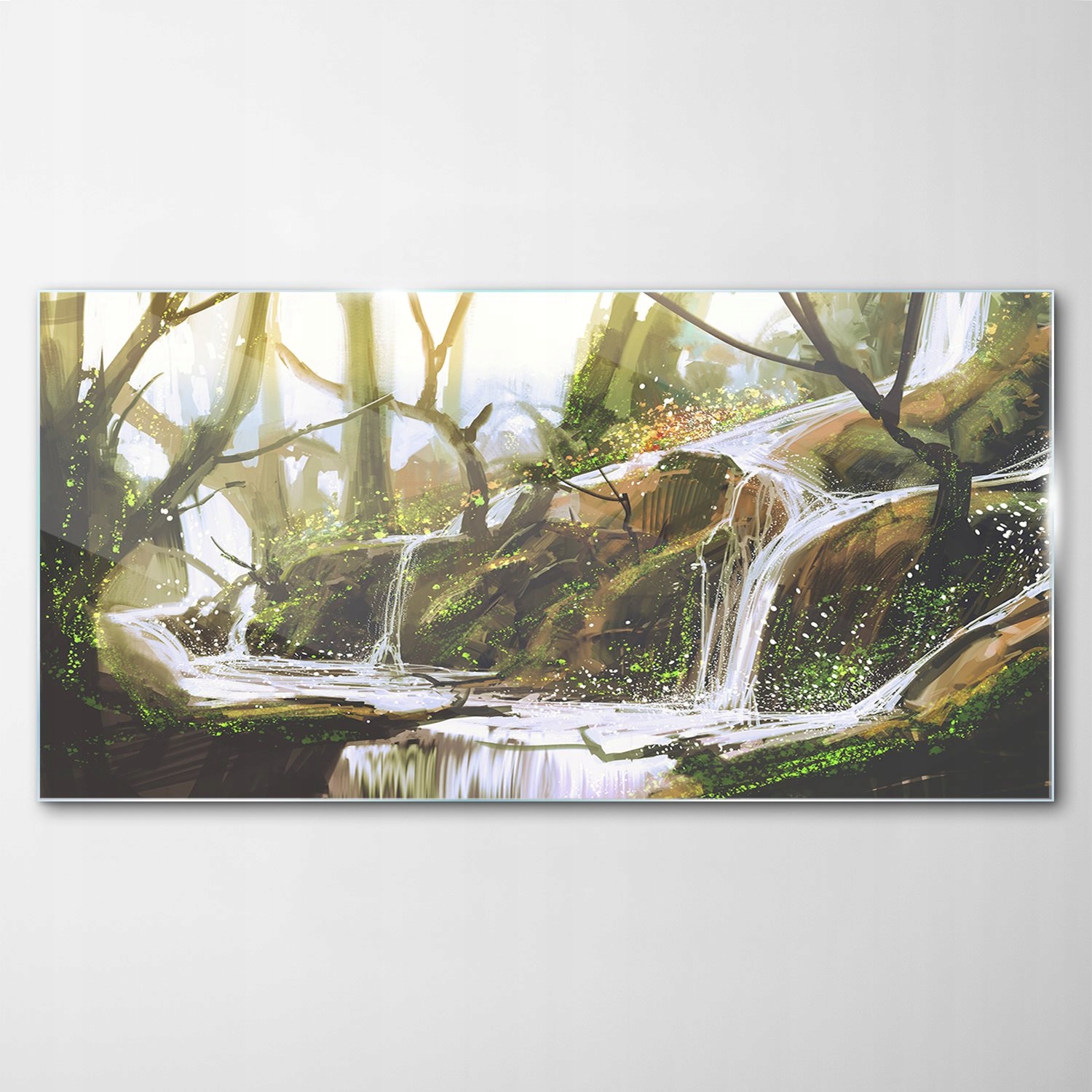 

Hartowany Obraz Szklany Wodospad Las Drzewa 120x60