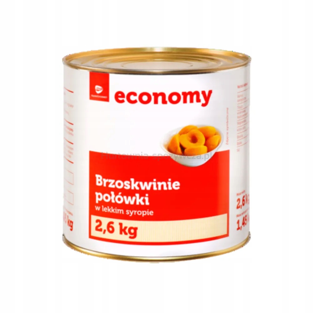 Tge Broskve půlené v lehkém sirupu 2,6 kg
