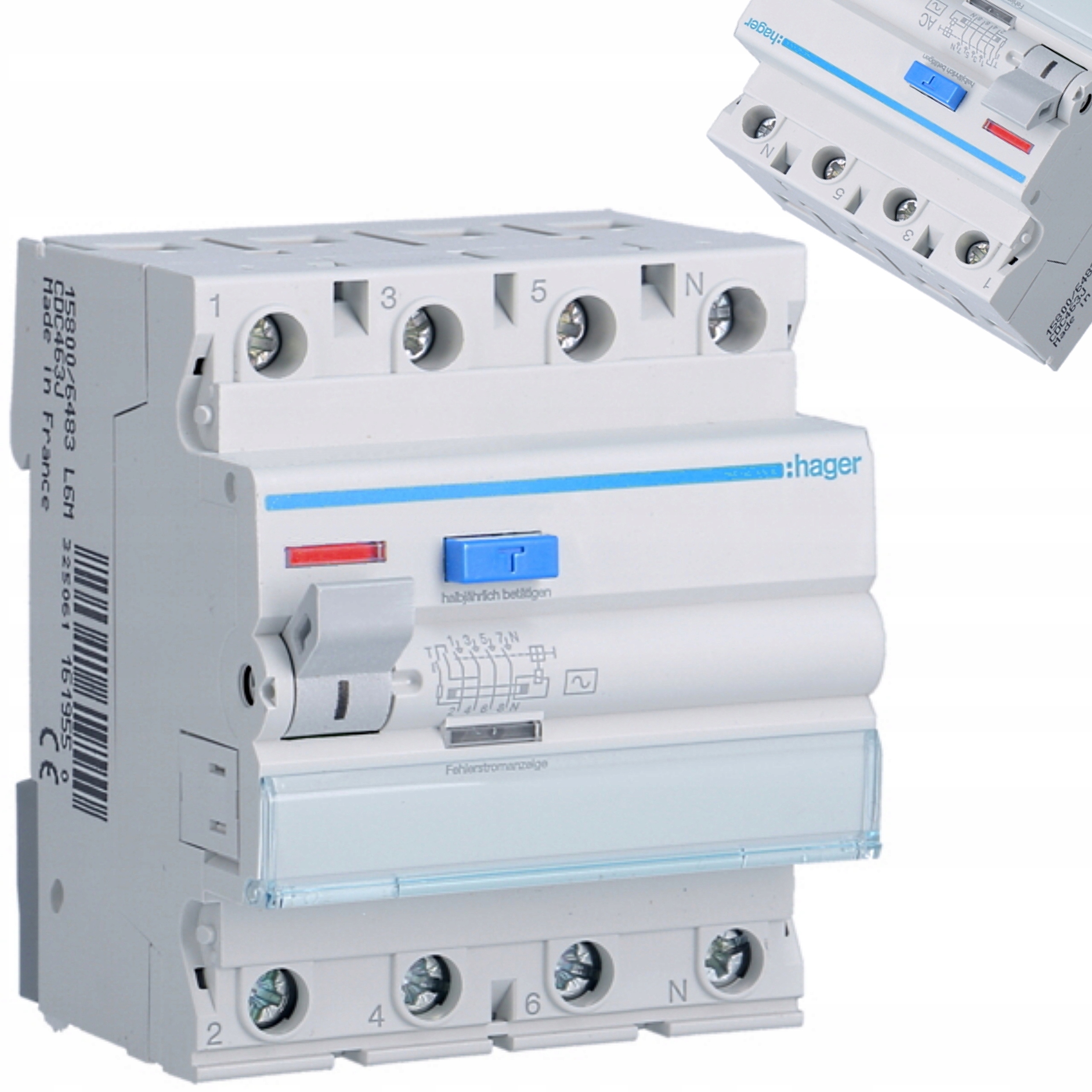 Prúdový chránič 3P+N 4P 63A 300mA 6kA Ac Rccb CFC463J Hager