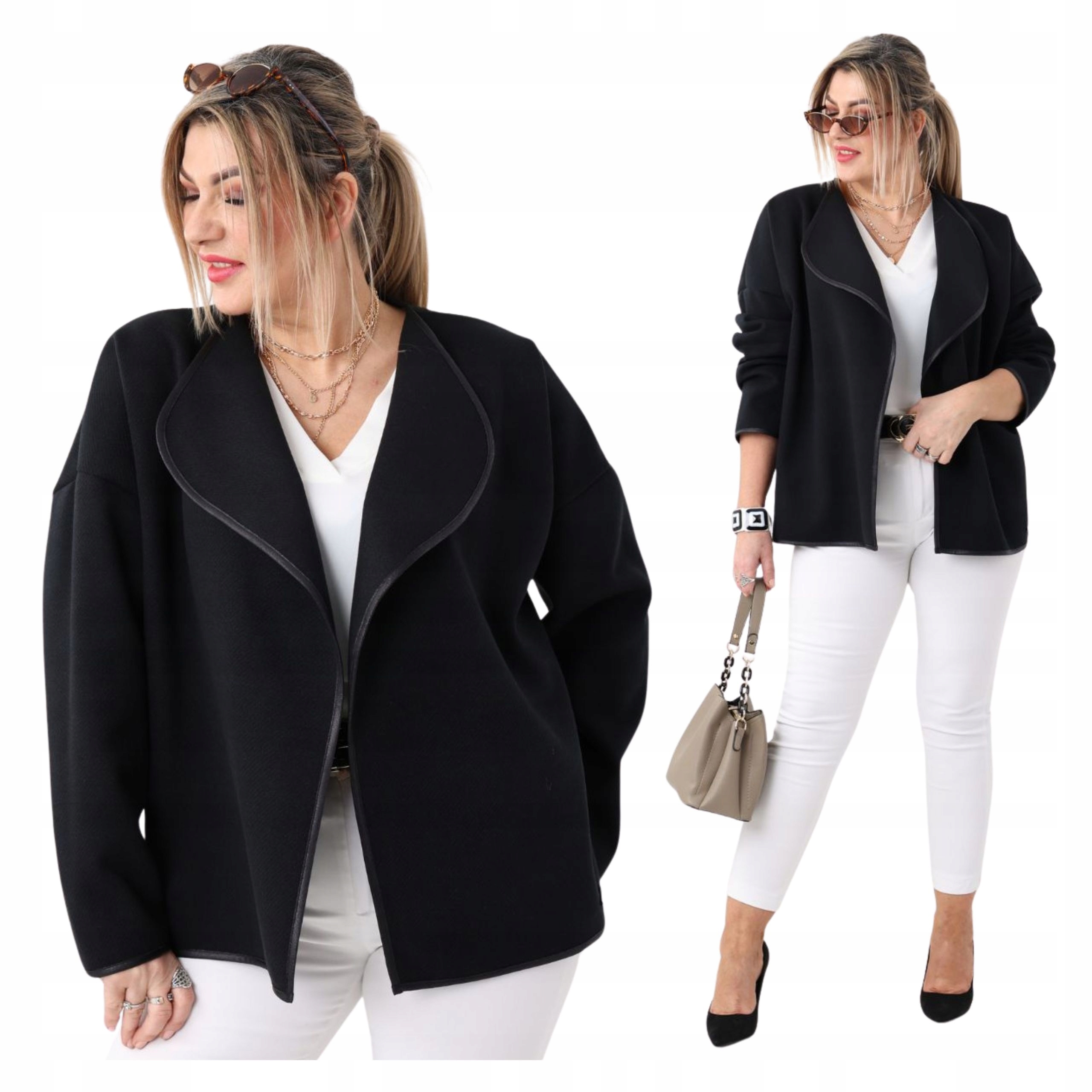 Narzutka damska płaszcz przejściowy Polski Producent duże rozmiary lekka