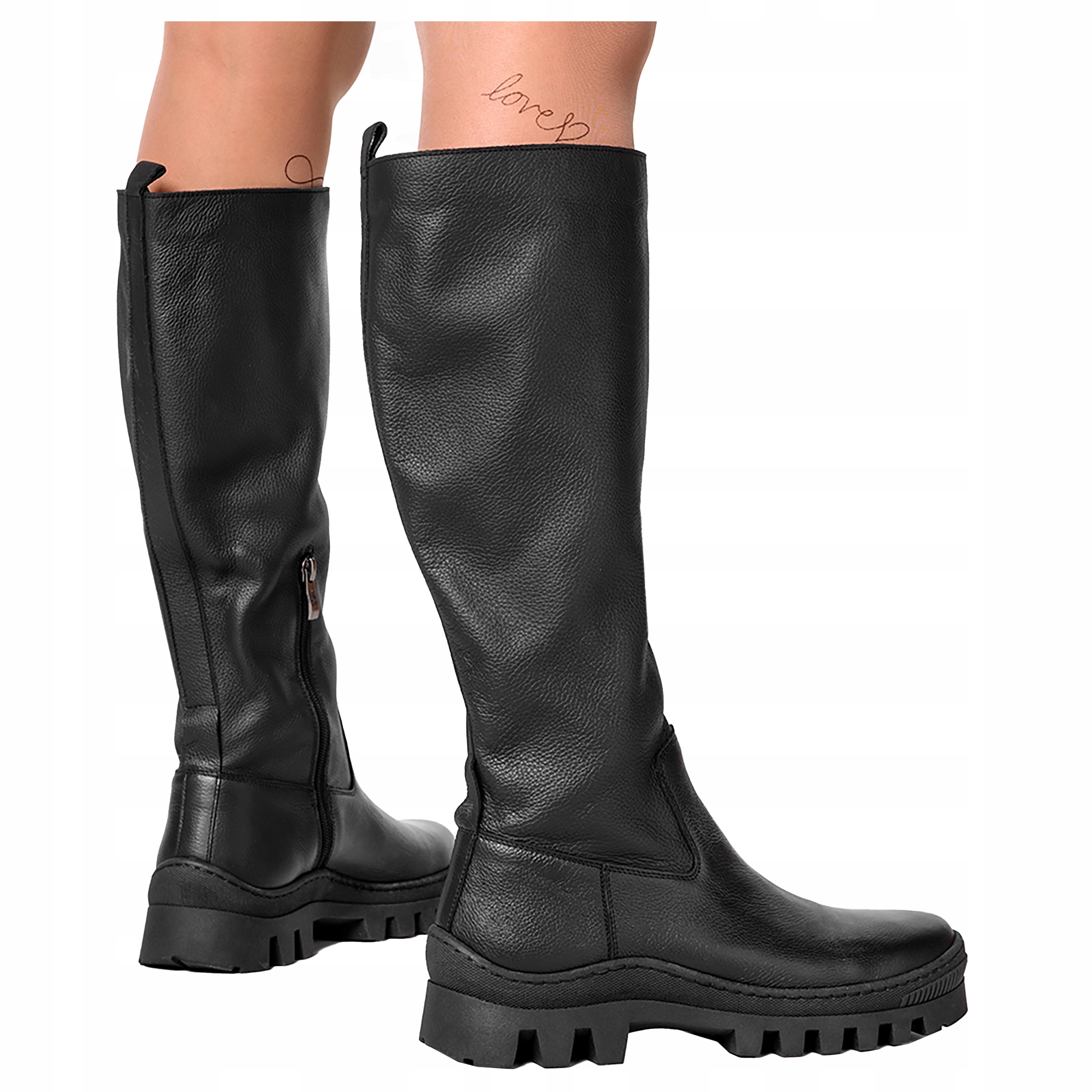 Dámské kozačky Kati Černé na platformě Kozačky Polský vel. 41