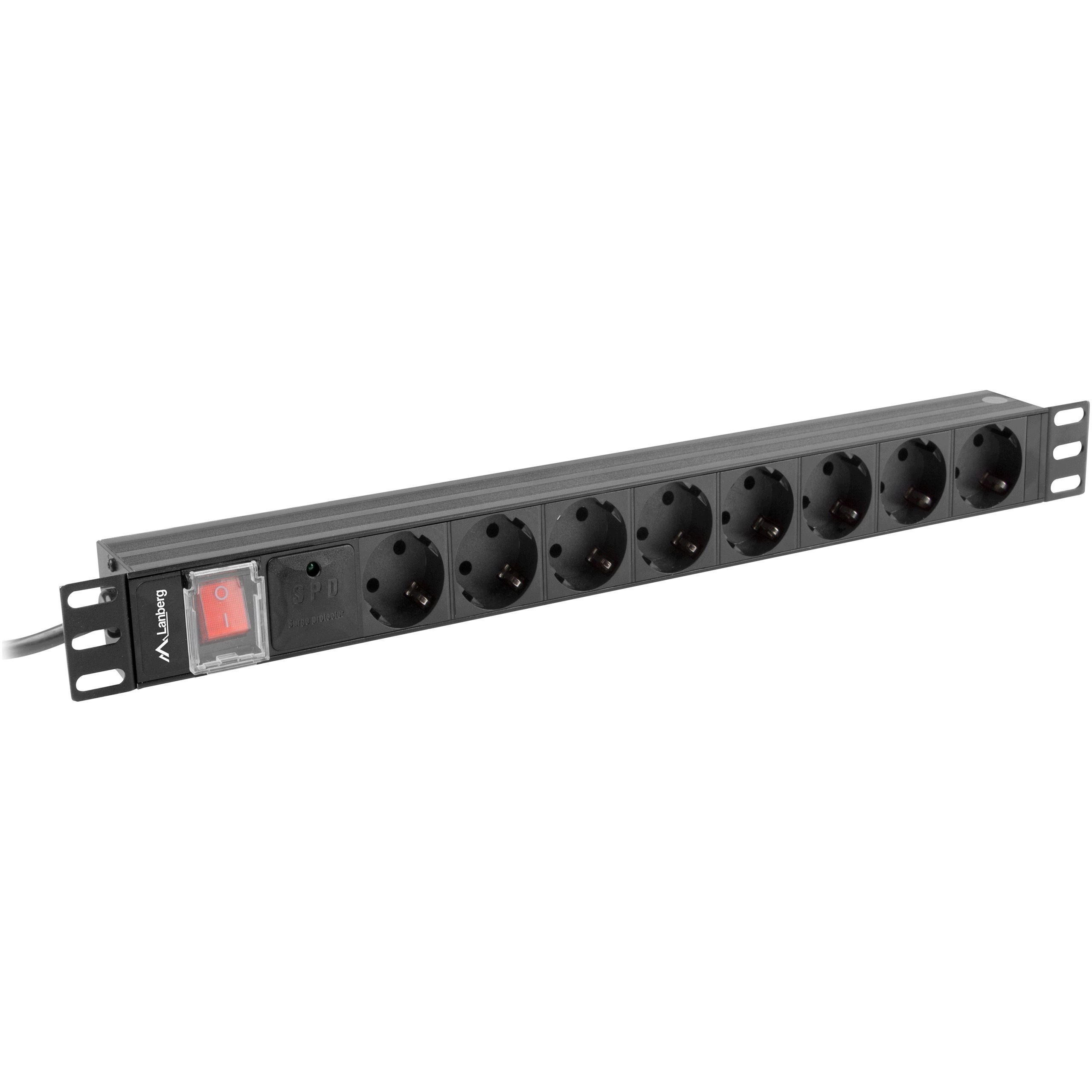 Lišta Pdu Rack 19" 1U 16A 8X Schuko 2 M Černá Lanberg