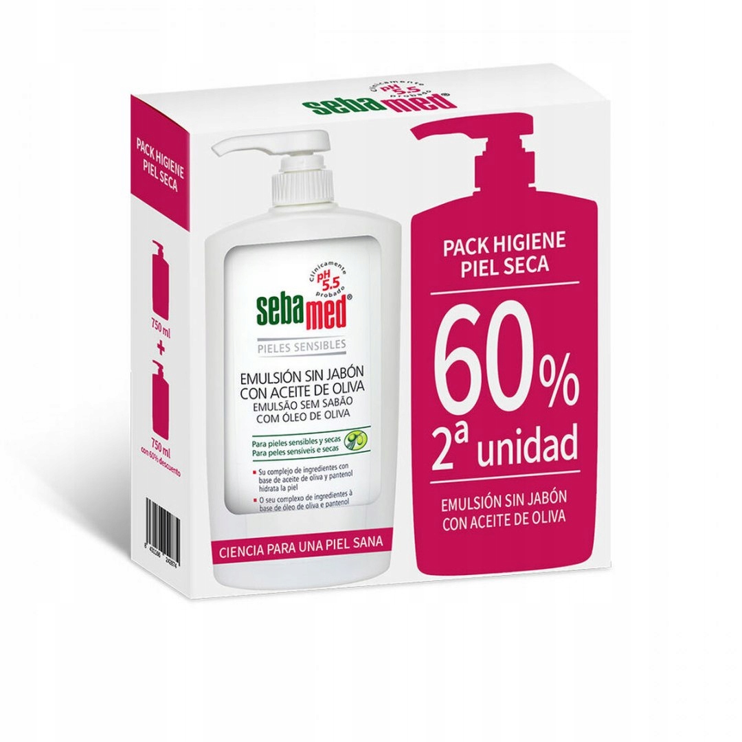 sprchový gel Bez mýdla Sebamed Emulsión Sin Jabón 750 ml Suchá pokožka Ol