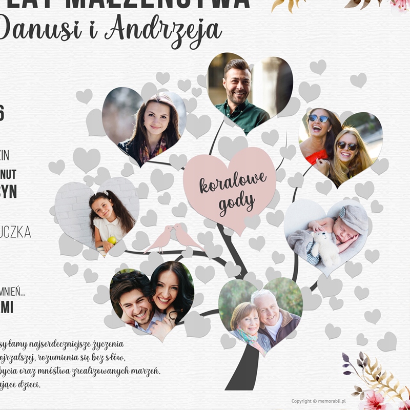 Prezent Plakat dowolna ROCZNICA ŚLUBU ramka a3 Marka inna