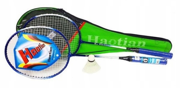 BADMINTON ZESTAW 2 RAKIETKI ZABAWKA OGRODOWA KOLOR RÓŻOWY