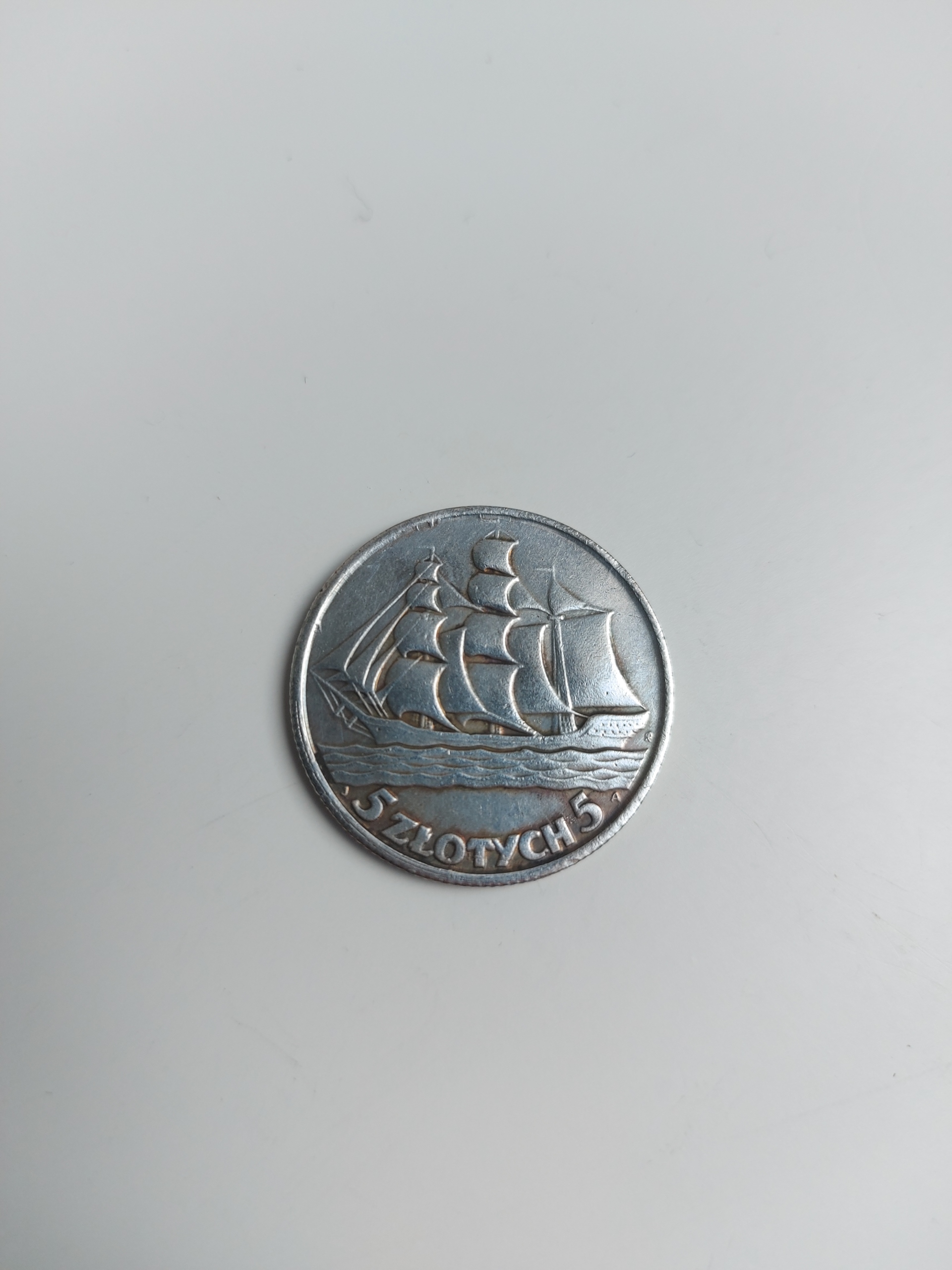 5 ZŁ 1936 ROK ŻAGLOWIEC