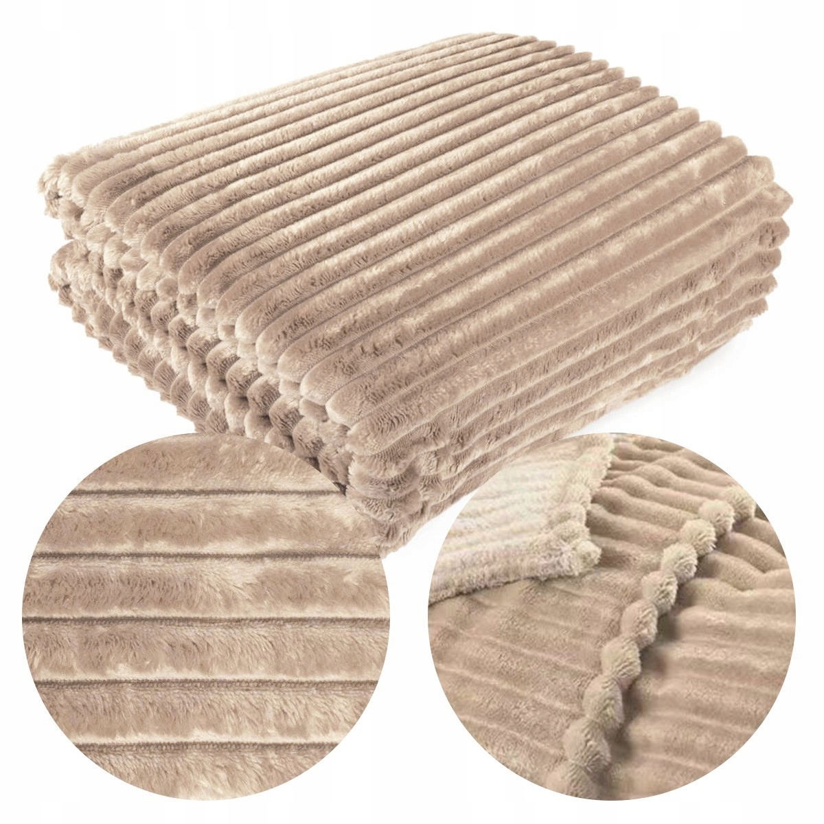 Deka Mikrofibra 200x220 Přehoz na postel Teplý pléd s pruhy