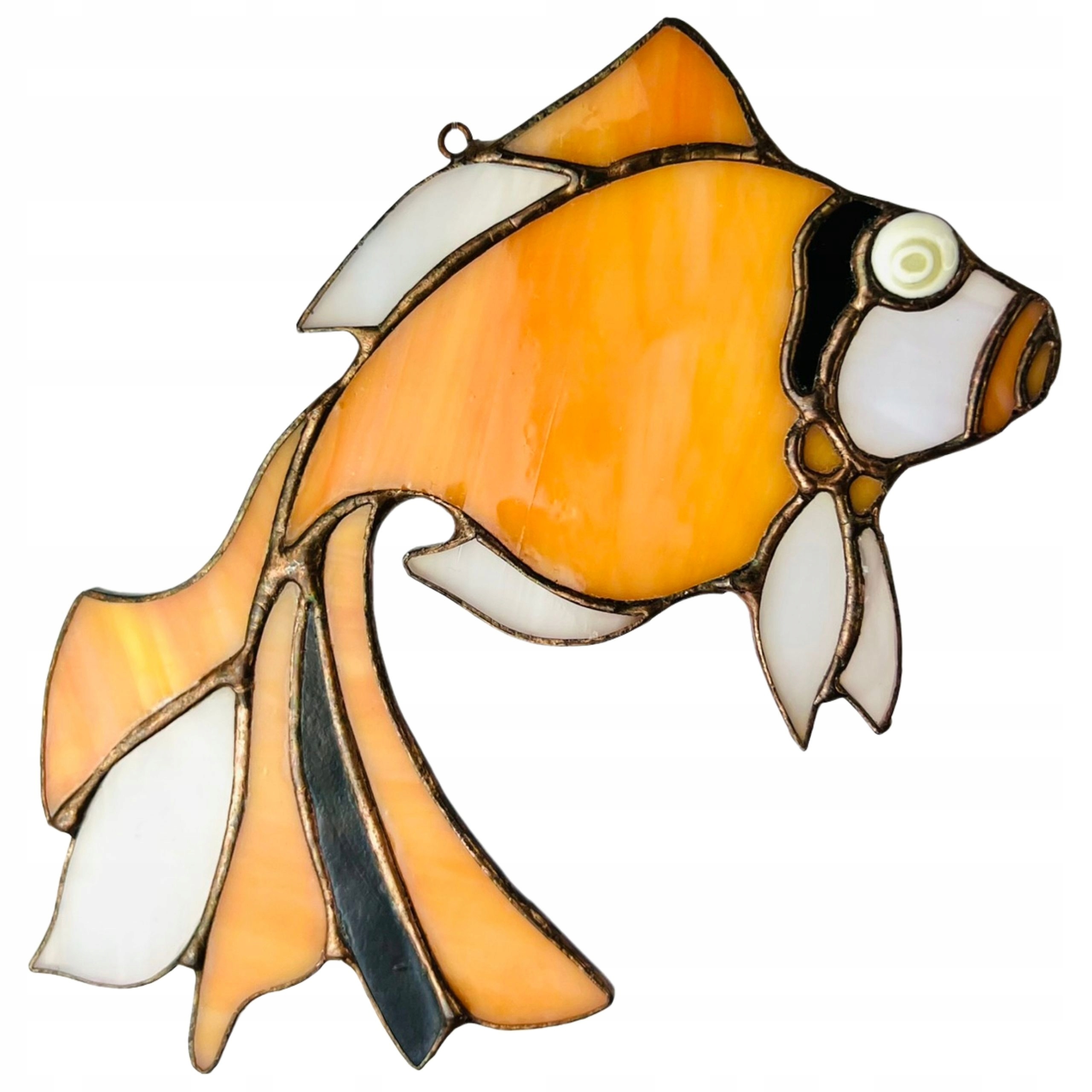 Zlatá rybka Vitráž cool dárek rybka štěstí Mořská vitráž malé umění