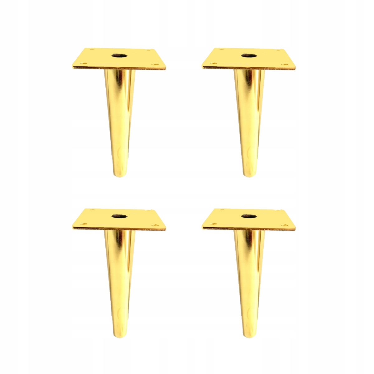 Set 4X Nábytková noha patka k posteli pohovky Zlatá loft H150 kužel silný