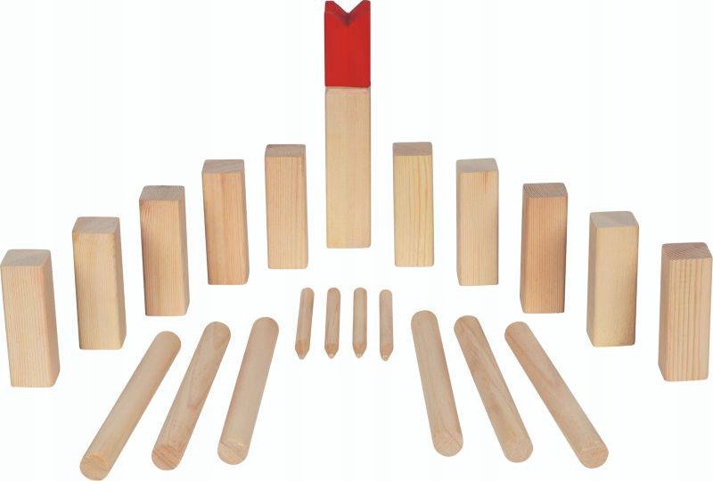 Drewniany Kubb Gra Wikingów z bawełnianą torbą Goki