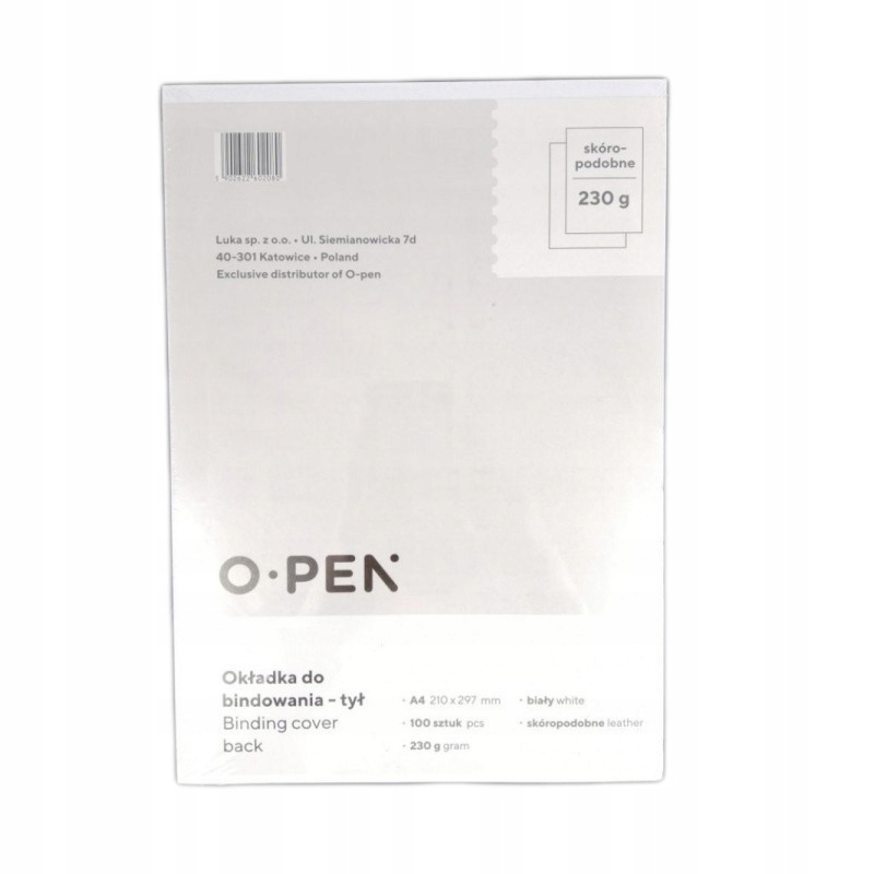 

Okładka Karton do Bindowania Tył 100szt Białe!!