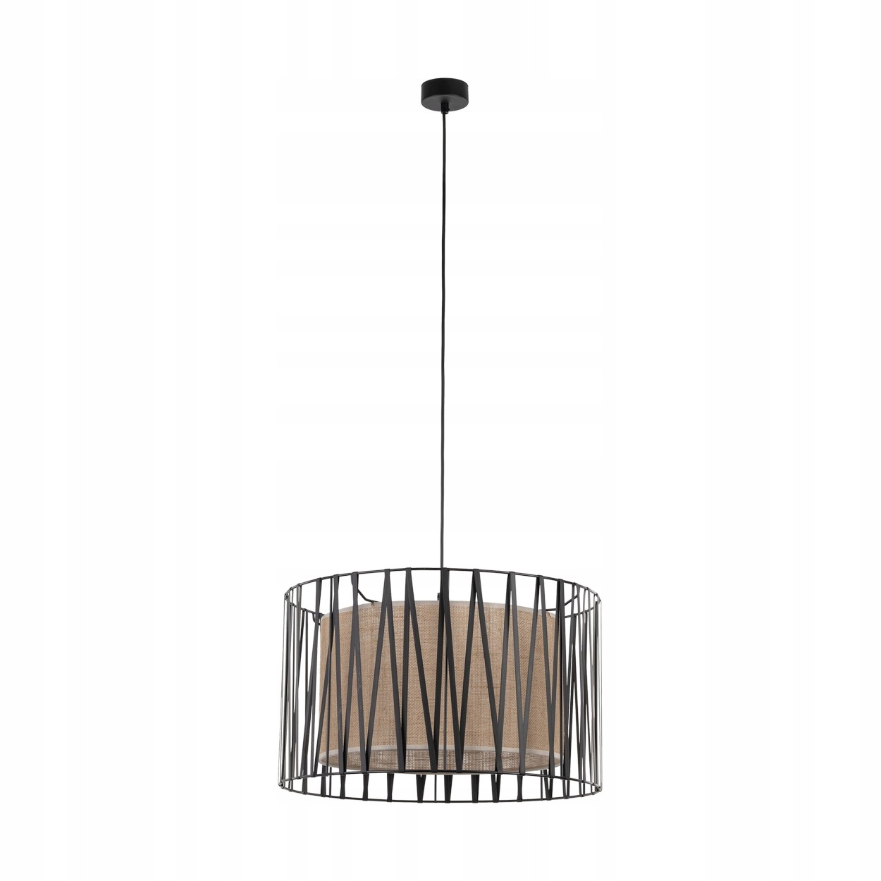 Závesná Lampa Tk Lighting Harmony 4557 Čierna Juta 3XE27