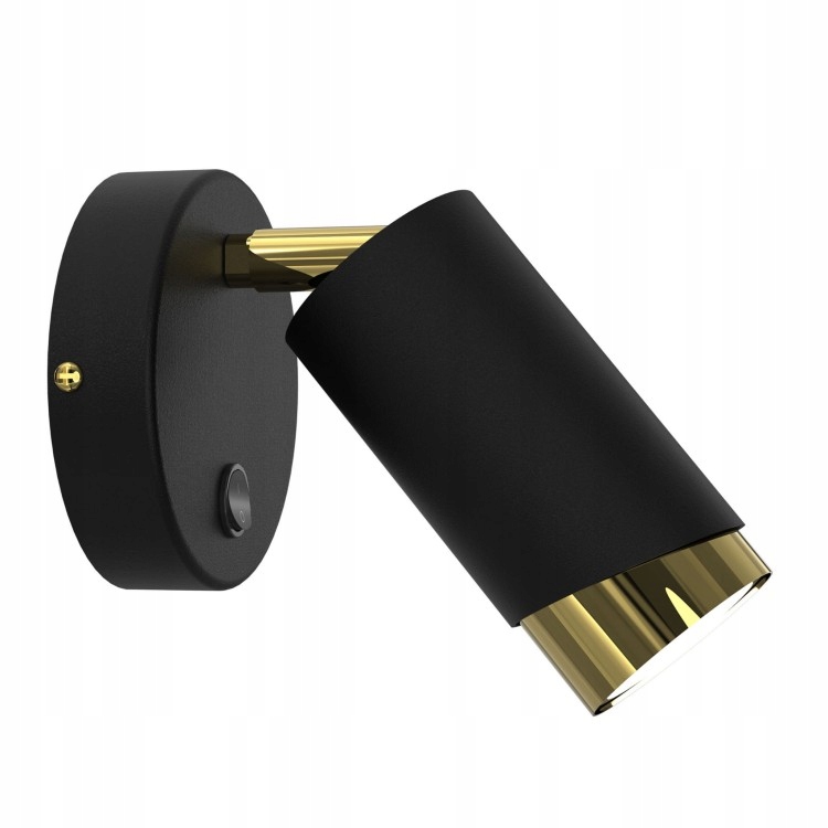 Nástěnná Lampa Aurora Luxe Gold Černá Nástěnná Lampa S Led Vypínačem GU10 Spot