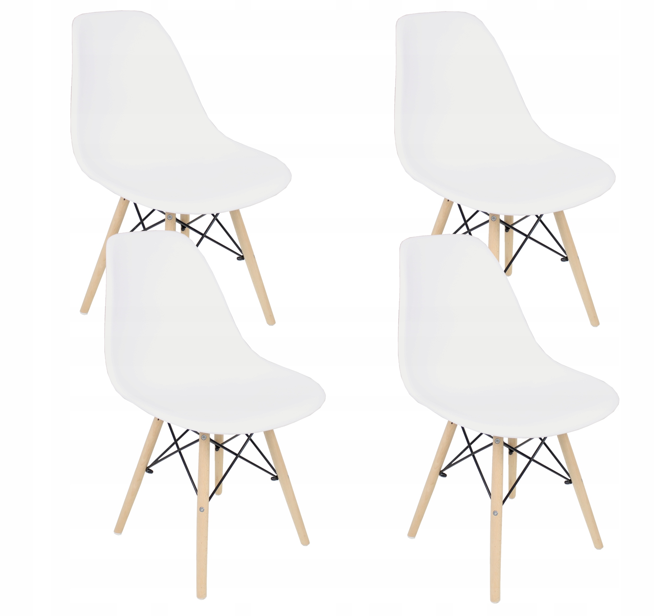 Zestaw SKANDYNAWSKI biały do KUCHNI stół i krzesła Wysokość krzesła 81 cm