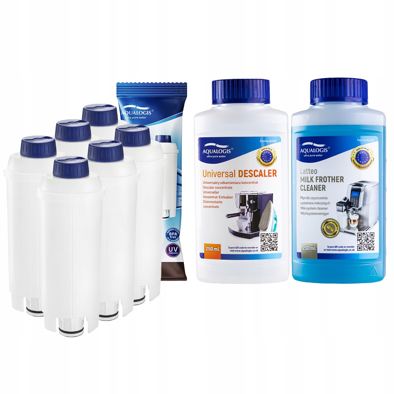 6x Filtr do kávovaru Delonghi AL-S002 UniDec 250 ml Tekutina 250 ml