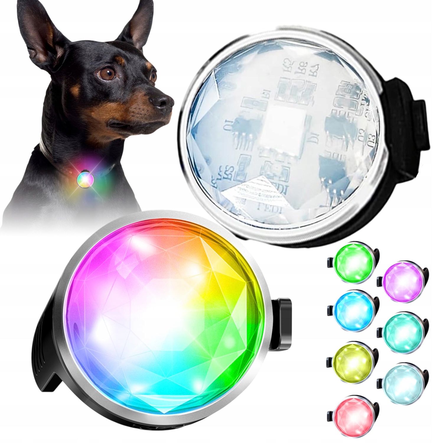 Levně 2ks Svítících Přívěsků Svítící Obojek Pro Psa Se 7 Barvou Závěsné Lampy