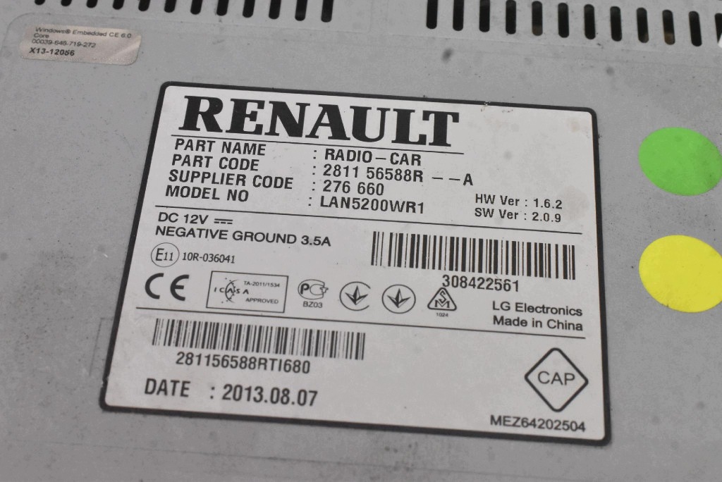 RADIO Schermo USB NAVI 281156588R DACIA SANDERO 2 II 13-16
