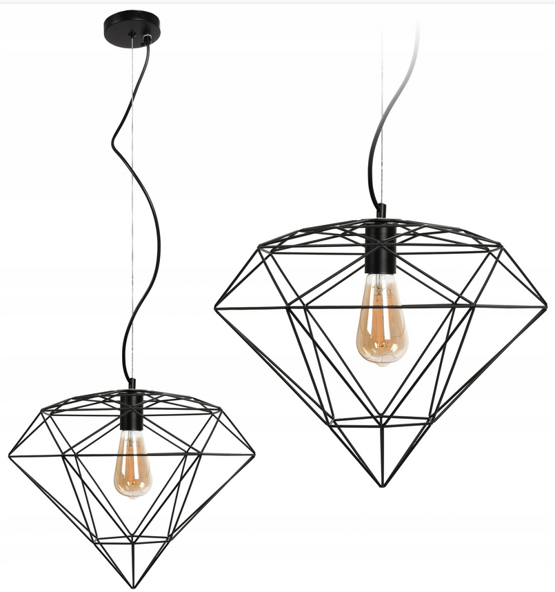 

Lampa Diament Metal Black Wisząca Loft