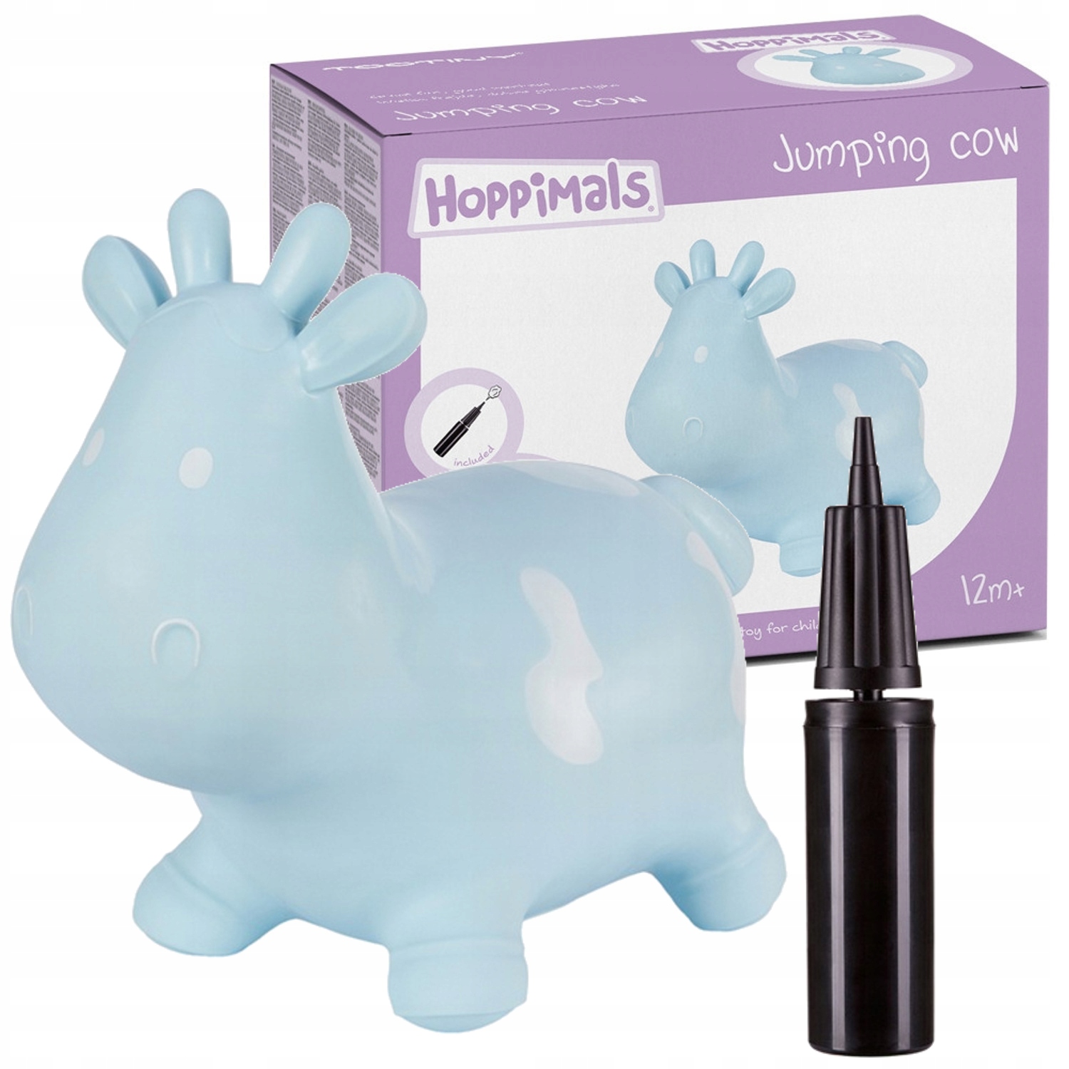 

Gumowy skoczek Hoppimals krówka niebieska pompka