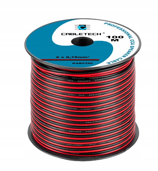 Kabel Głośnikowy, Przewód, Taśma LED 2x0,75 100 m Lutowanie Ledów Meble