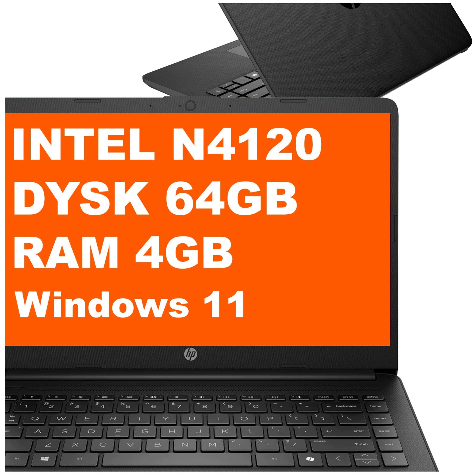 Laptop Hp 14-dq Intel N4120 4GB 64GB eMMC Intel Uhd 600 14"HD Win 11 Czarny