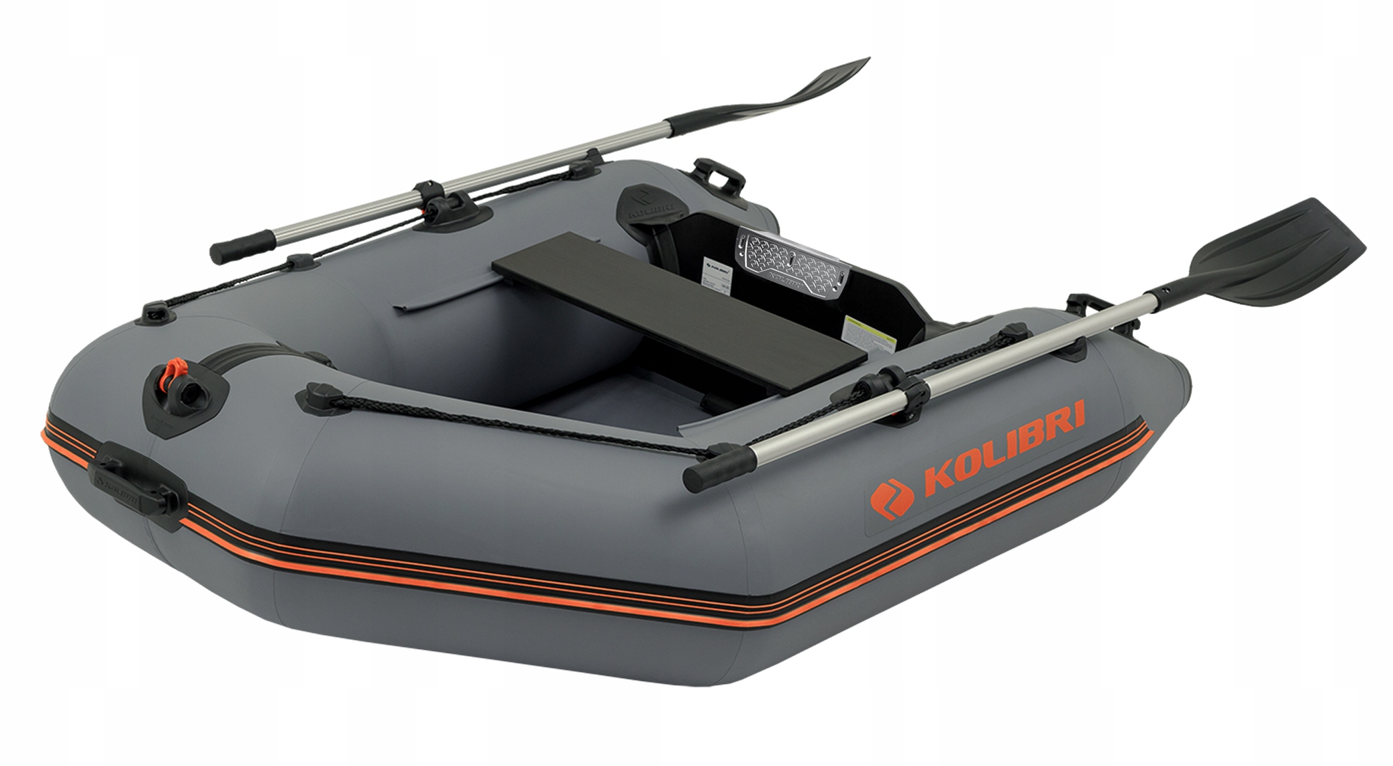 НАДУВНАЯ ЛОДКА KOLIBRI КМ-200 ТЕМНО-СЕРЫЙ С РУЛОННЫМ ПОЛОМ