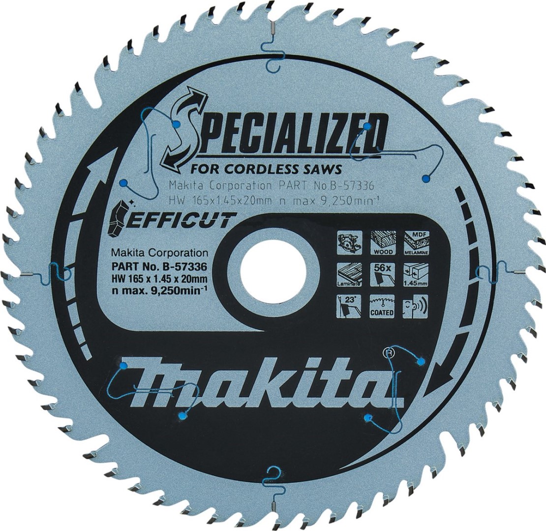 Makita kotouč pilový dřevo Efficut 165x1.45x20mm 56Z old B-57320 B-57336
