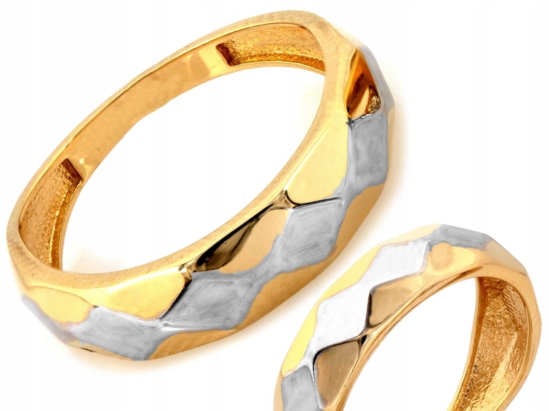 Prstýnek zlatý 585 prstencové zdobení v kosočtvercích r15, jedinečný styl 14kt