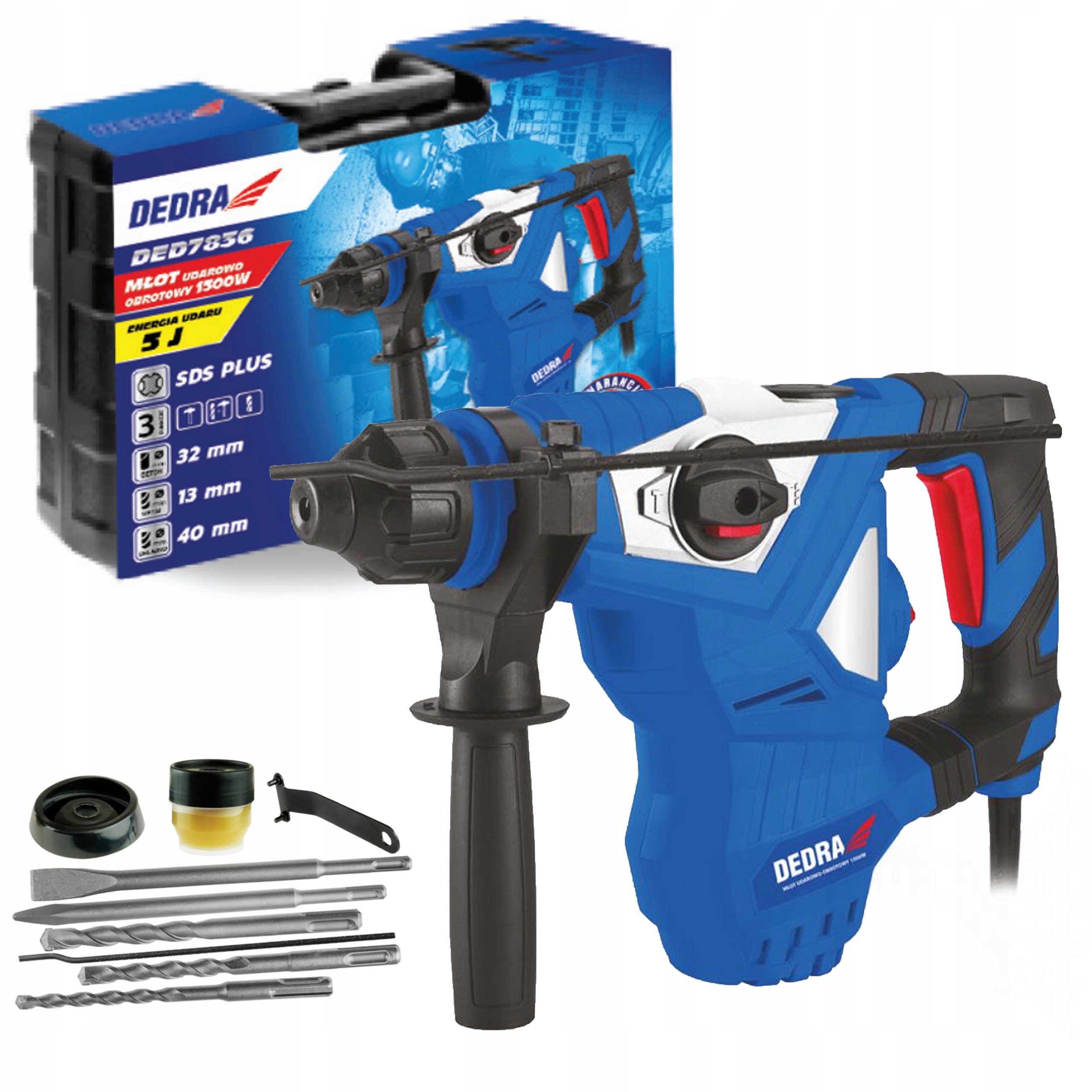 

Młotowiertarka młot udarowy Dedra DED7836 Sds+ 5J