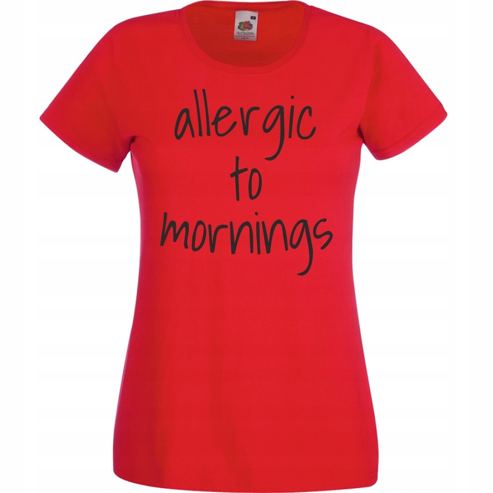 

Koszulka allergic to mornings L czerwona