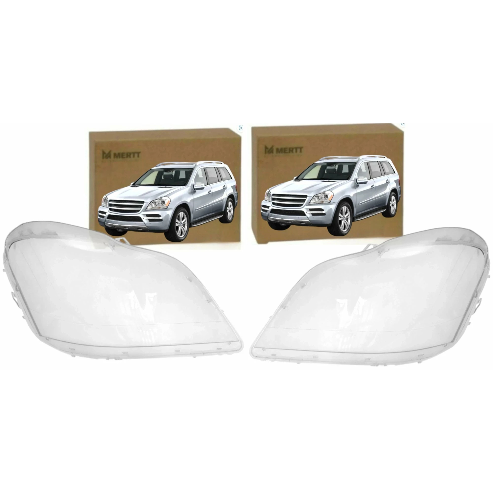 Mercedes Gl X164 2006-2012 Kloše Levé Pravé sklo světlometu lampy komplet