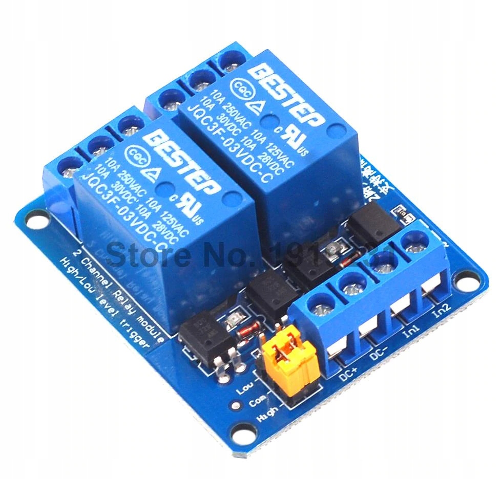 

Przekaznik 5v Arduino 2 kanałowy Ark High/low