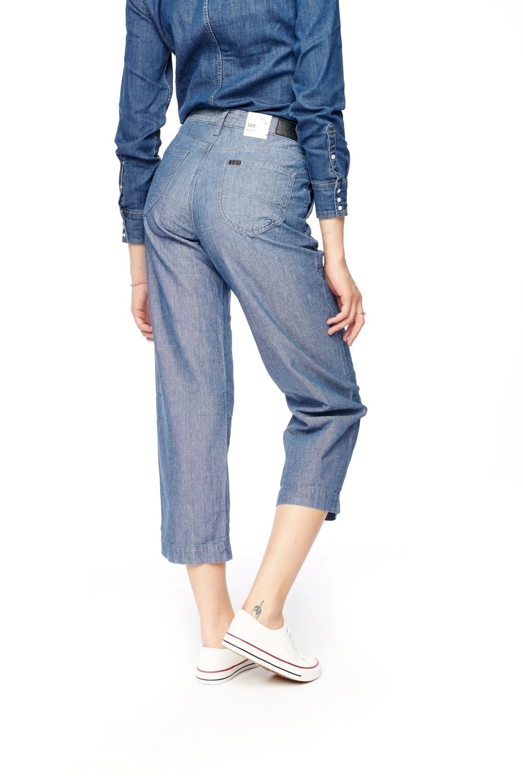 Dámské široké džínové kalhoty Lee Wide Leg Chambray L31GCMFE 30/33