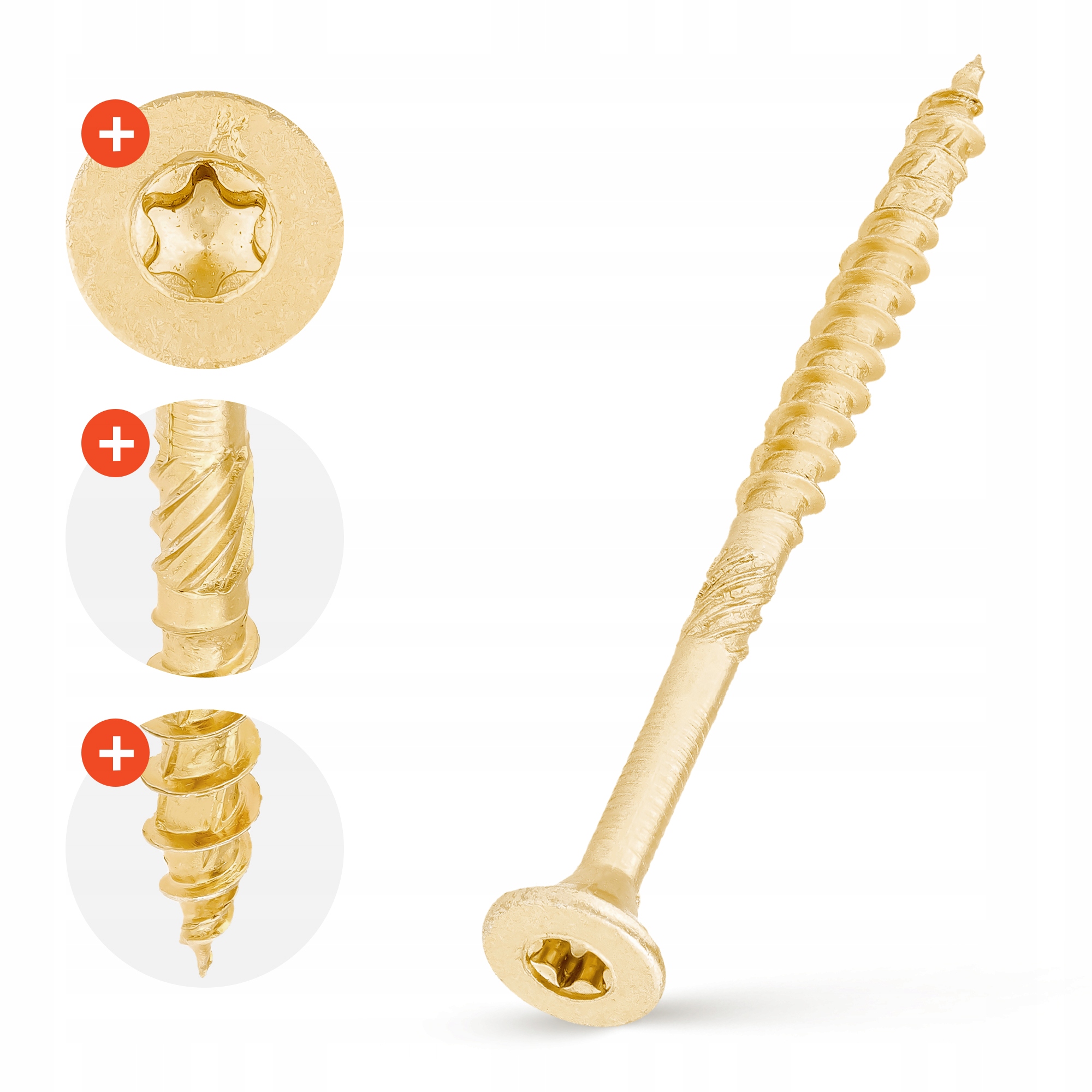 Wkręty Do Drewna Ciesielskie Stożkowe 5x70 Torx Śruby Płyt Desek KLIMAS Rodzaj wkręty